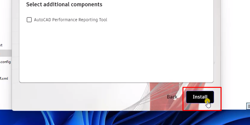 bấm install