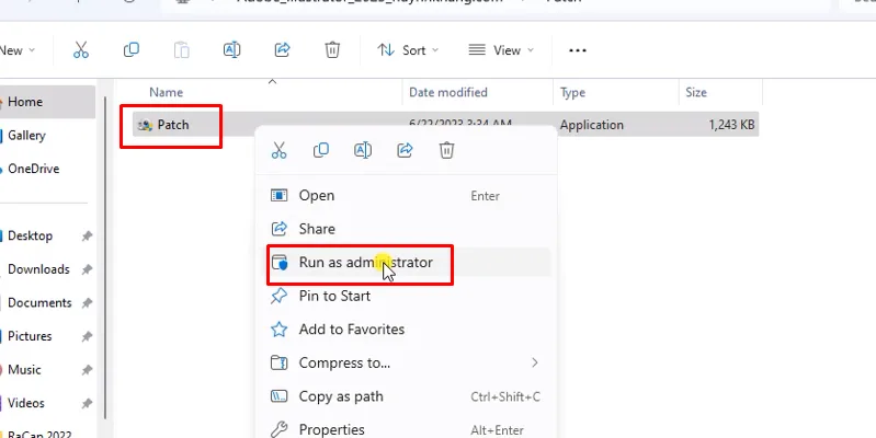 chuột phải và chọn run as admin